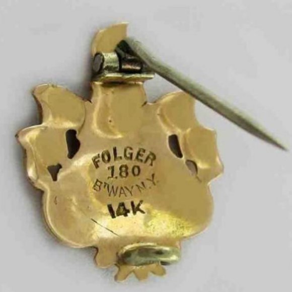 Folger 180 Brooch Solid 14K Yellow Gold - 1903